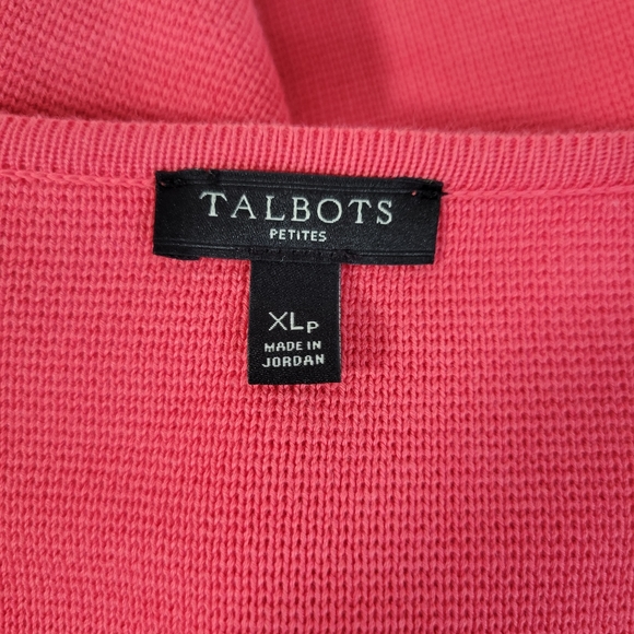 Womans Talbots Zip Front Cardigan Ruffles Cotton/Rayon Front Pockets Size XLP - Picture 7 of 9
